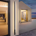 Modern Outdoor Wall Sconce – Waterproof Black Linear LED Light