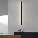 Modern Solar Linear Wall Light Waterproof Black Outdoor LED