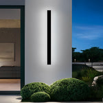 Modern Solar Linear Wall Light Waterproof Black Outdoor LED