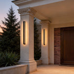 Modern Solar Linear Wall Light Waterproof Black Outdoor LED