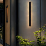 Modern Solar Linear Wall Light Waterproof Black Outdoor LED