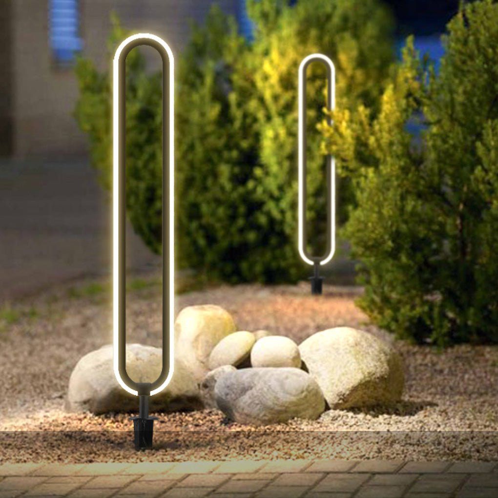 Outdoor Modern Minimalist Waterproof Oval Ring Courtyard Landscape Lighting Lamp