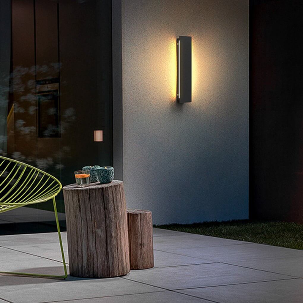 Modern Linear Outdoor Wall Sconce with Integrated LED Lighting