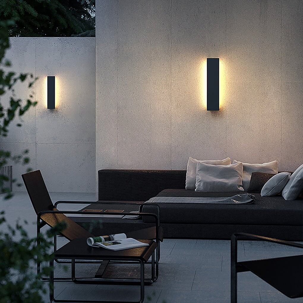 Modern Linear Outdoor Wall Sconce with Integrated LED Lighting