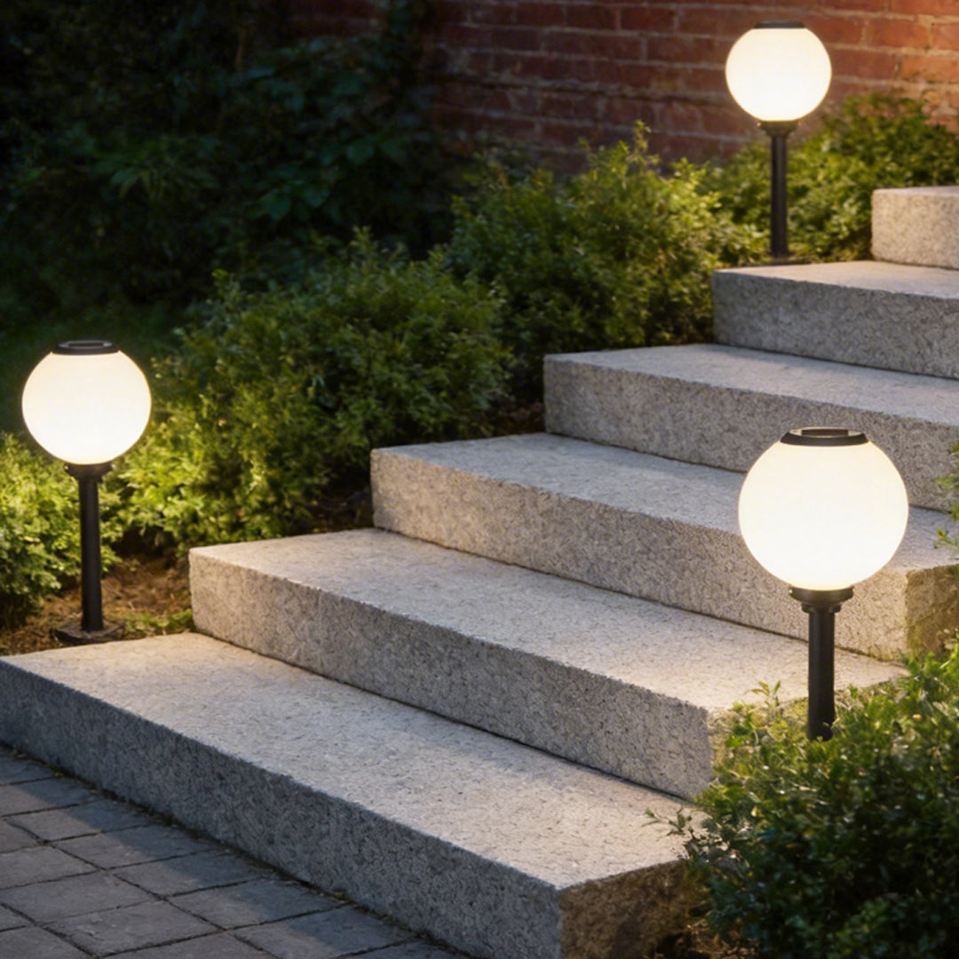 Lumina Solar Path Light Globe in Die-Cast Aluminum