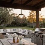 Modern Outdoor Pendant Light with Adjustable Cable, IP54 Waterproof, Black Aluminum