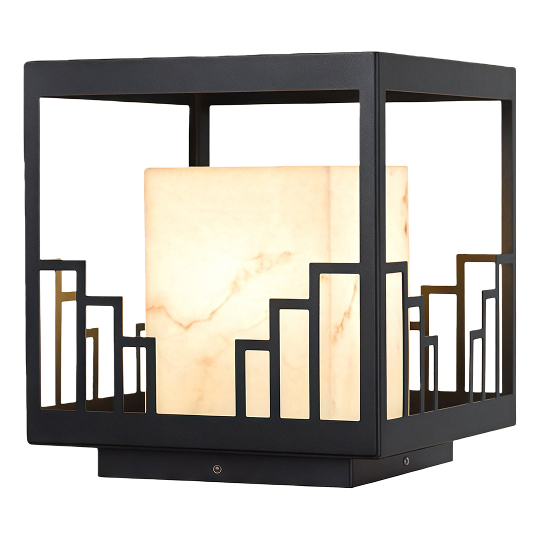 Minimalist Outdoor Pillar Light in Matte Black Stainless Steel