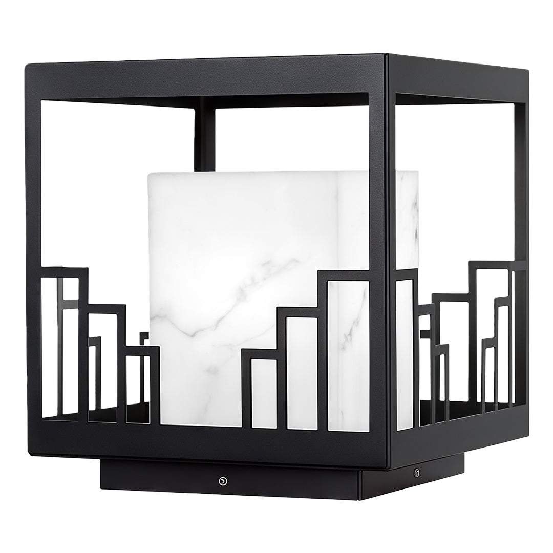 Minimalist Outdoor Pillar Light in Matte Black Stainless Steel