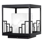 Minimalist Outdoor Pillar Light in Matte Black Stainless Steel