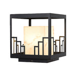 Minimalist Outdoor Pillar Light in Matte Black Stainless Steel