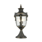 Solid Copper Outdoor Pillar Light with Clear Glass Shade