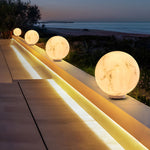Lunar Glow Outdoor Pillar Light in Faux Marble, IP54 Waterproof