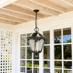Modern Minimalist Outdoor Pendant Light with Clear Glass Shade