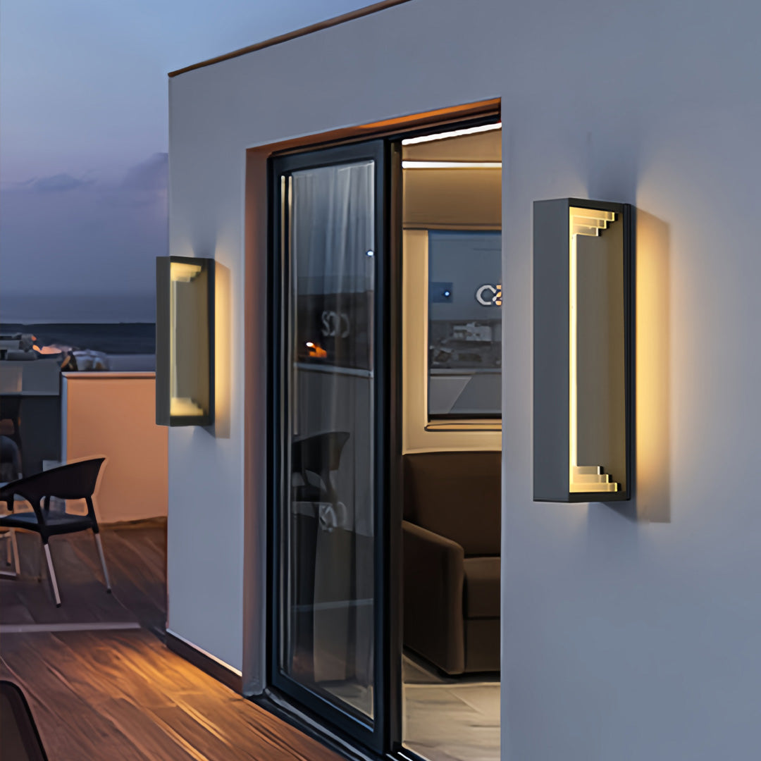 Modern Outdoor Wall Sconce in Stainless Steel with Warm LED Light
