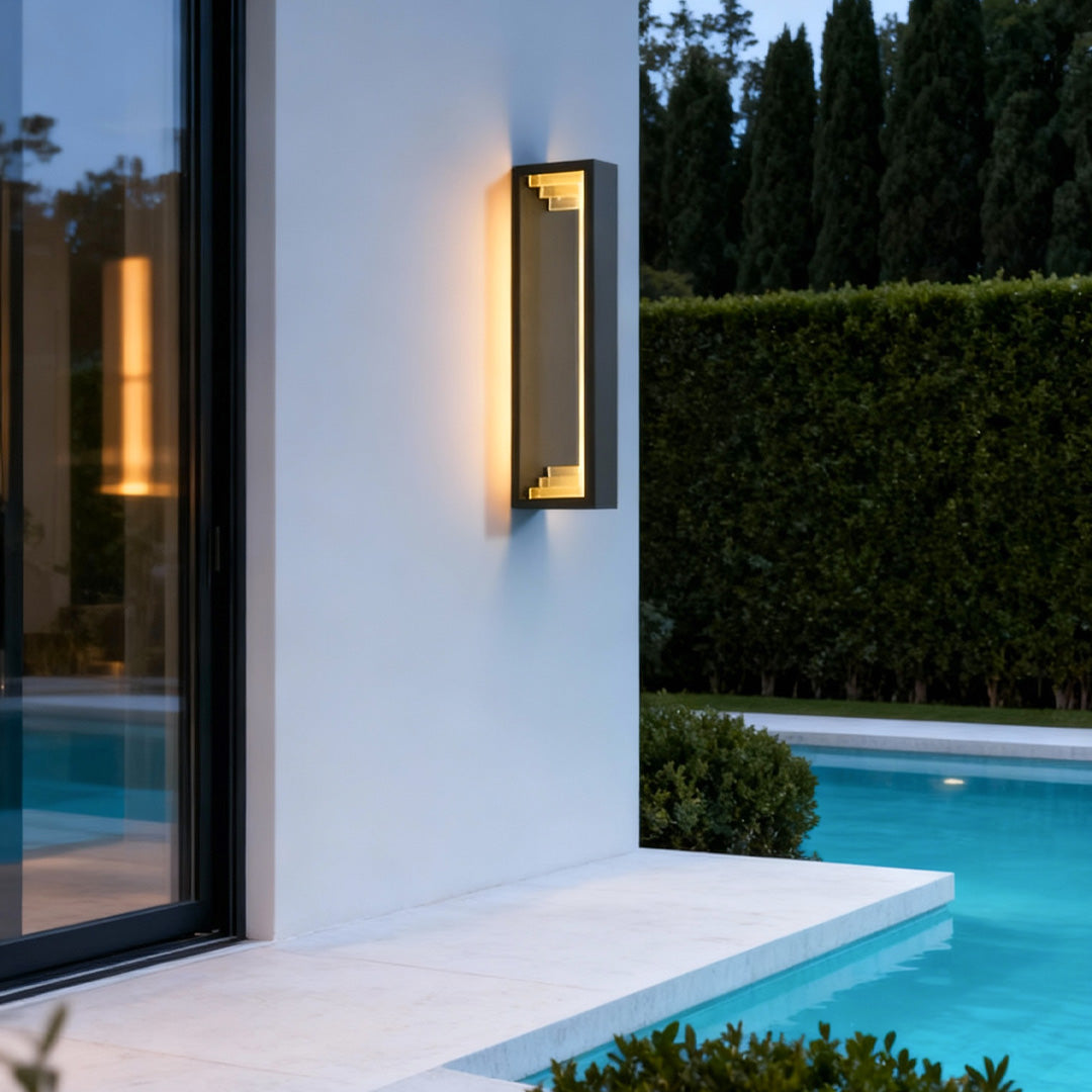 Modern Outdoor Wall Sconce in Stainless Steel with Warm LED Light
