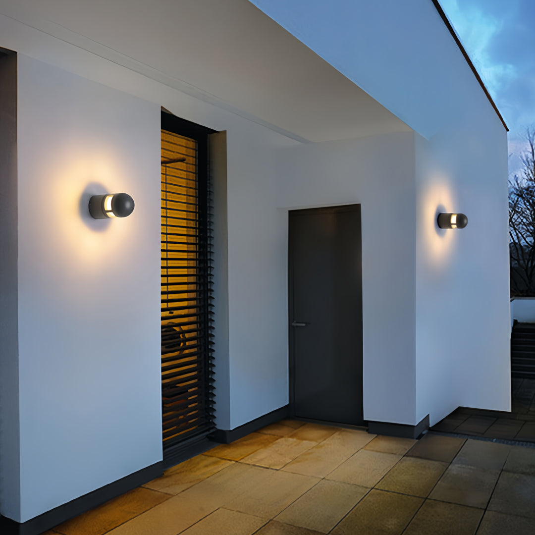 Aria Outdoor Wall Sconce — Waterproof LED Architectural Light in Bluish Gray