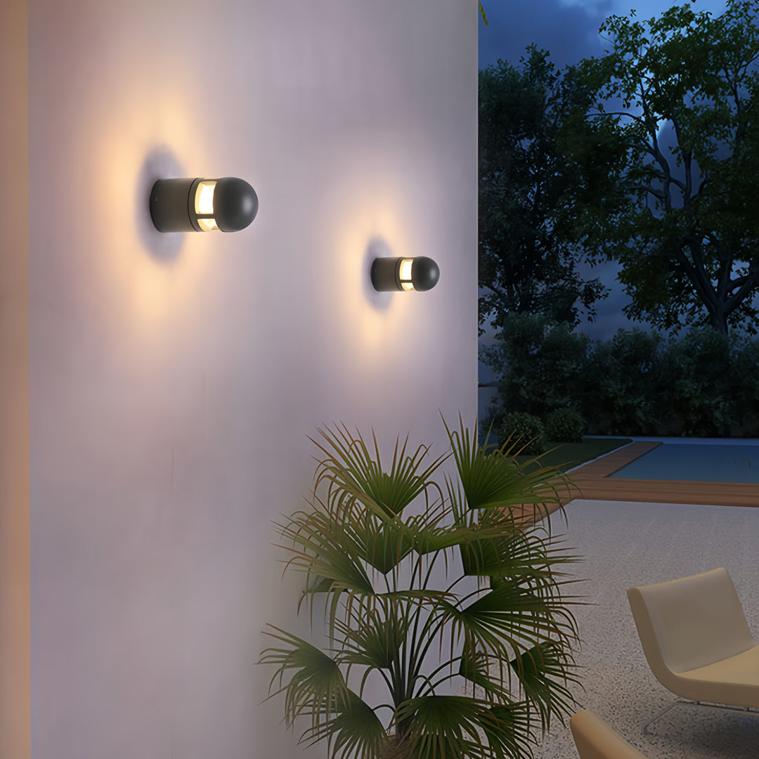 Aria Outdoor Wall Sconce — Waterproof LED Architectural Light in Bluish Gray