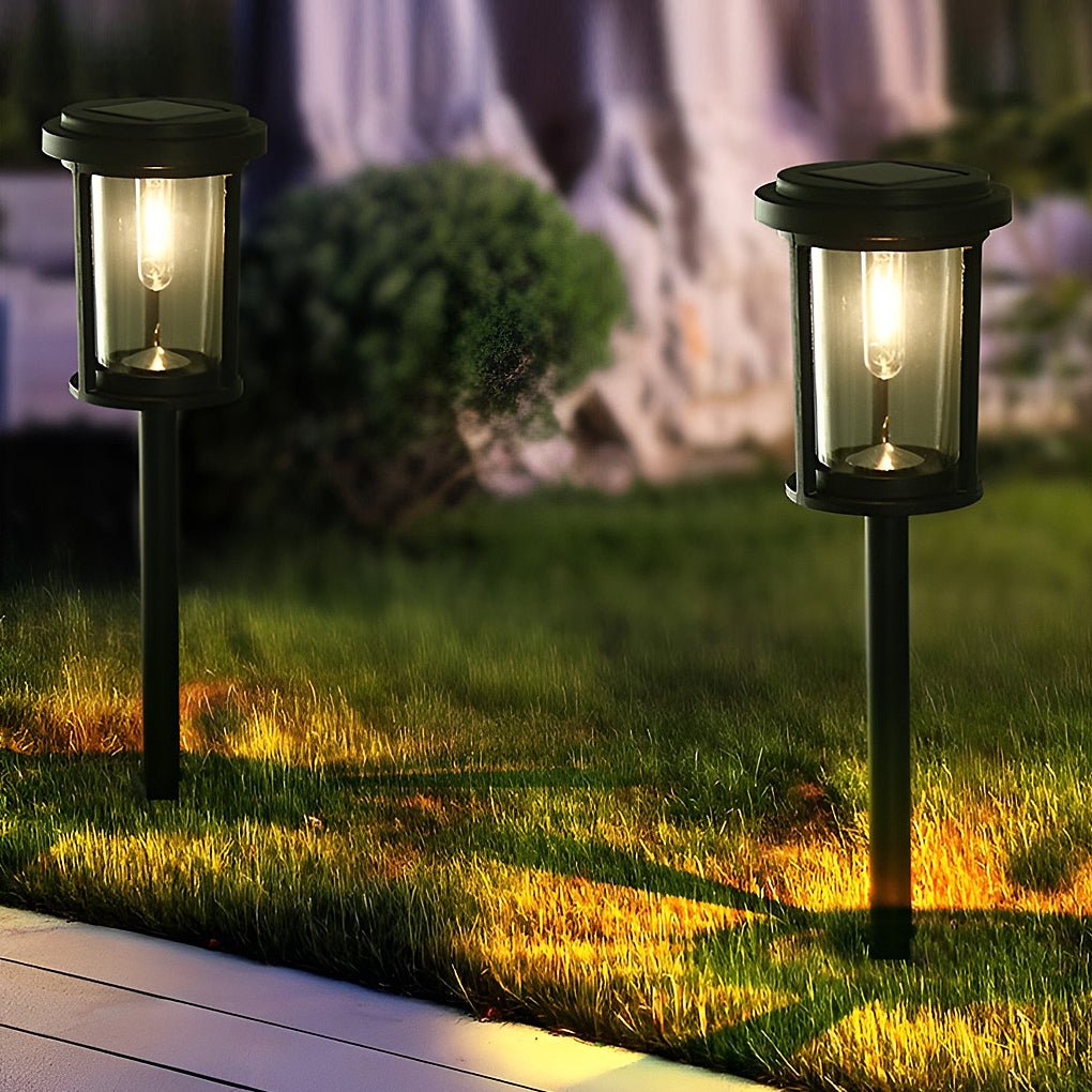 Solar LED Post Light in Black Aluminum for Pathways and Gardens