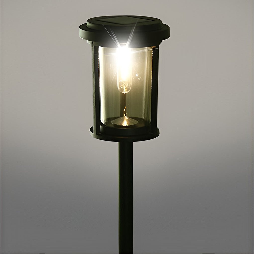 Solar LED Post Light in Black Aluminum for Pathways and Gardens