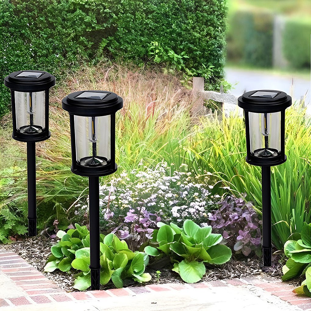 Solar LED Post Light in Black Aluminum for Pathways and Gardens