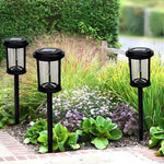 Solar LED Post Light in Black Aluminum for Pathways and Gardens