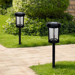 Solar LED Post Light in Black Aluminum for Pathways and Gardens