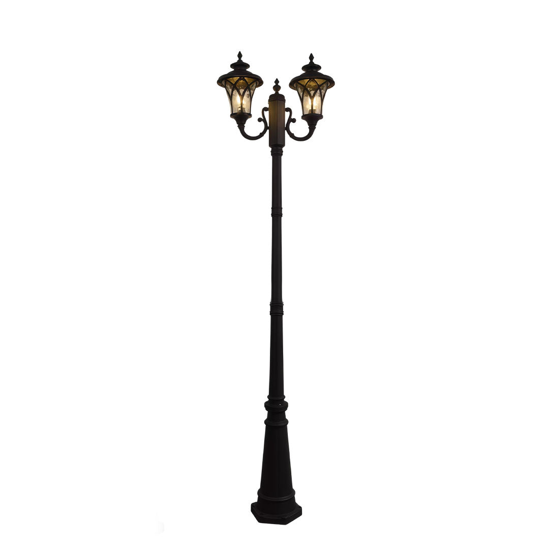 Modern Outdoor Post Light with Clear Glass Shade for Garden and Pathway