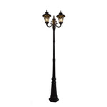 Modern Outdoor Post Light with Clear Glass Shade for Garden and Pathway
