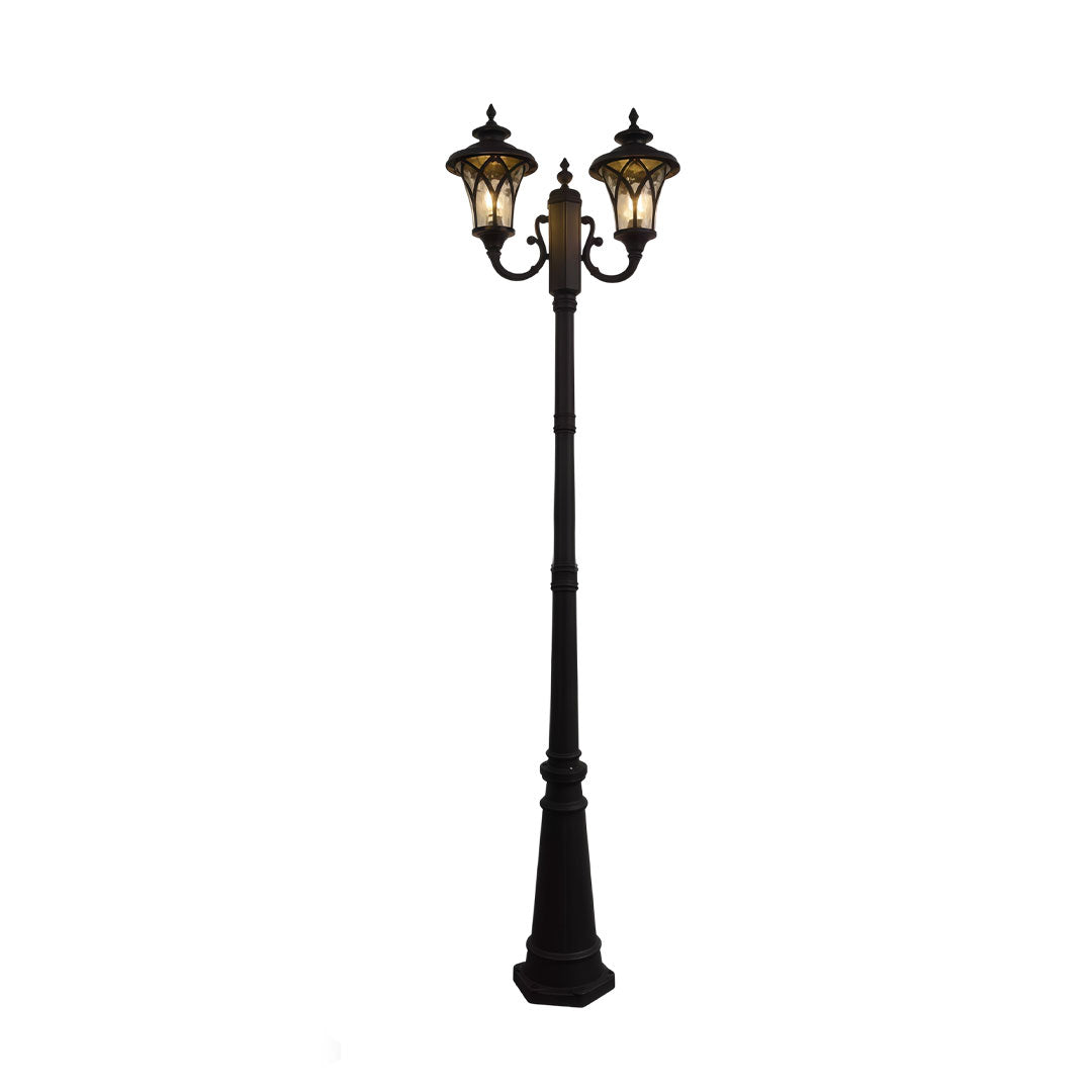 Modern Outdoor Post Light with Clear Glass Shade for Garden and Pathway