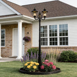 Modern Outdoor Post Light with Clear Glass Shade for Garden and Pathway
