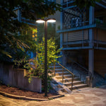 Solar-Powered Architectural LED Garden Light in Black Aluminum