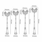 Modern Outdoor Post Light with Clear Glass Shade for Garden and Pathway