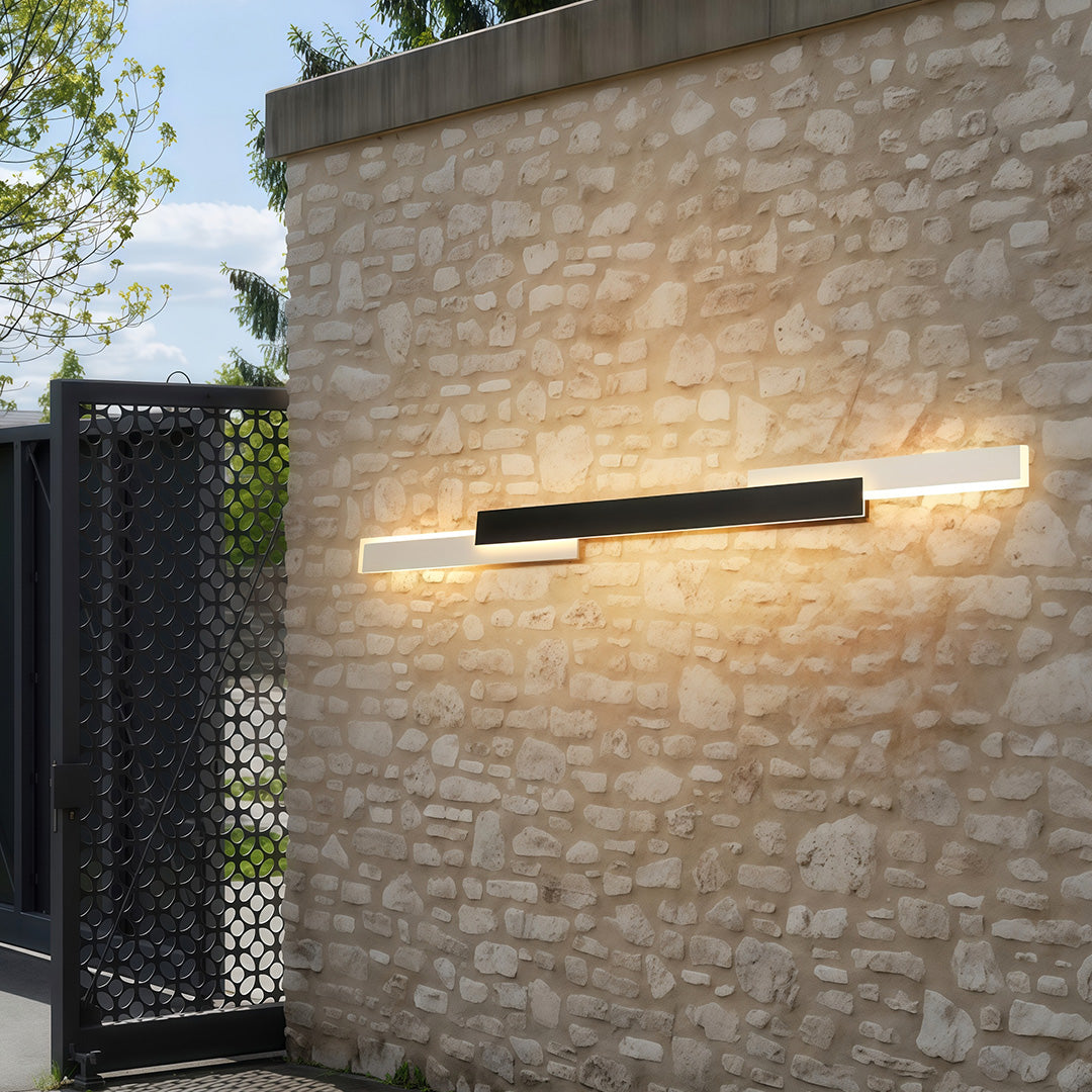 Modern Outdoor Linear LED Wall Light, Dimmable Waterproof Architectural Sconce
