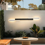 Modern Outdoor Linear LED Wall Light, Dimmable Waterproof Architectural Sconce