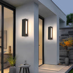 Modern Outdoor Wall Sconce with Black Iron Frame and LED Illumination
