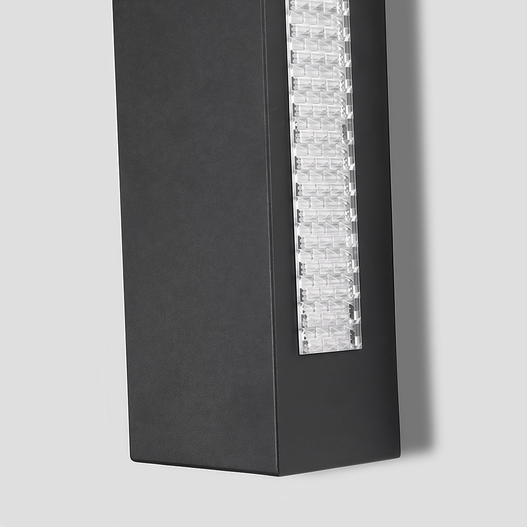 Modern Outdoor Wall Sconce with Black Iron Frame and LED Illumination