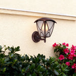 European Retro Outdoor Wall Sconce with Clear Glass and Aluminum Body
