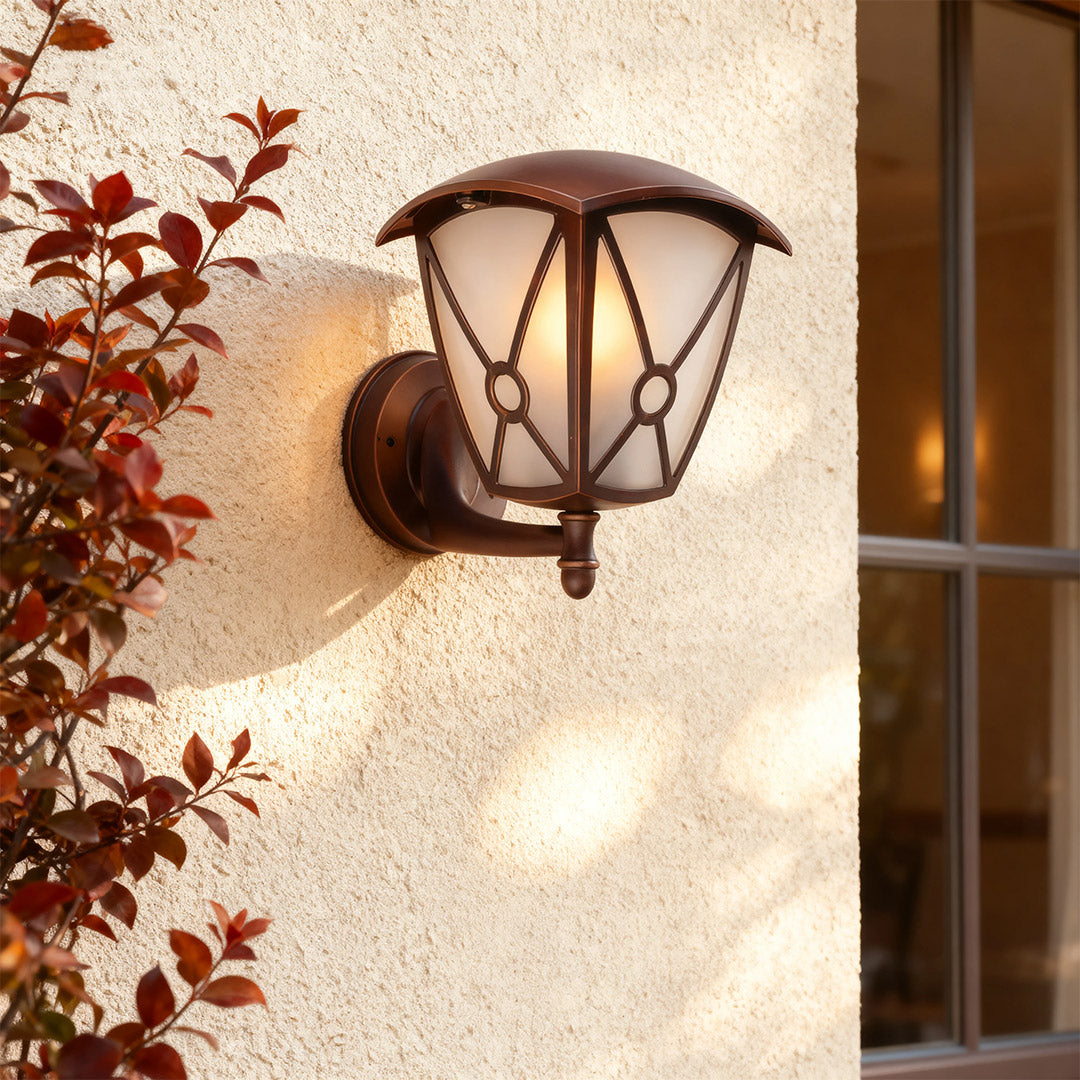 European Retro Outdoor Wall Sconce with Clear Glass and Aluminum Body