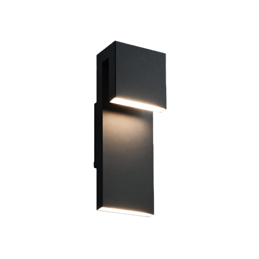 Industrial Outdoor Wall Sconce with Clear Glass and Black Aluminum