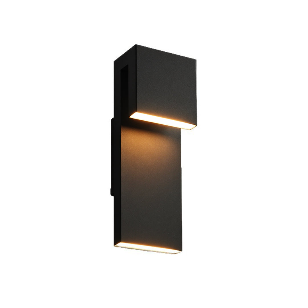 Industrial Outdoor Wall Sconce with Clear Glass and Black Aluminum