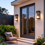 Modern Outdoor Wall Sconce with Stainless Steel Frame and Warm LED Light