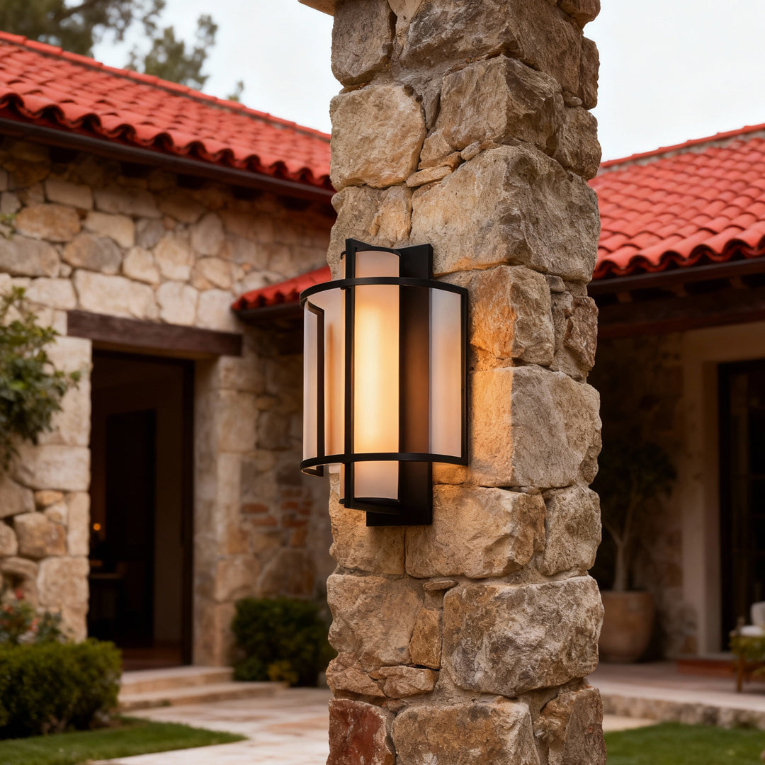 Antique Copper Outdoor Wall Sconce with Warm LED Light, IP65 Waterproof