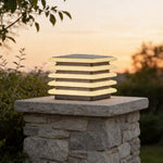 Modern Outdoor Pillar Light with Warm LED Illumination