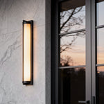 Modern Minimalist Outdoor Wall Sconce in Black Stainless Steel