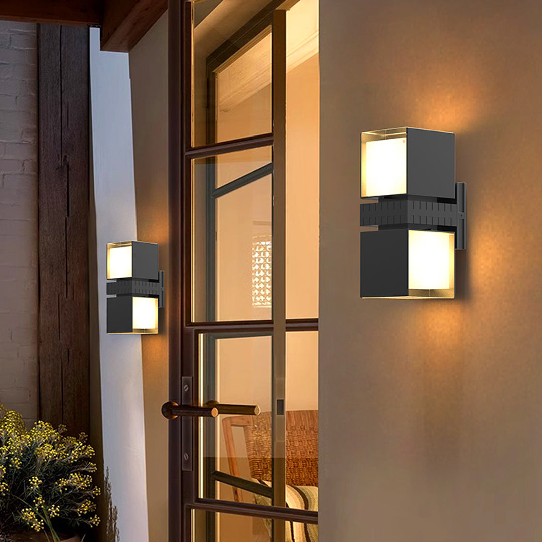 Modern Outdoor Wall Up Light | Architectural LED Sconce in Black
