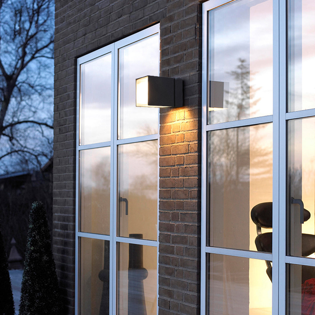 Modern Outdoor Wall Up Light | Architectural LED Sconce in Black