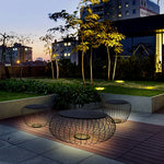 Outdoor Waterproof Cage Shape Stool Table Lamp Led Landscape Lighting Courtyard Lamp