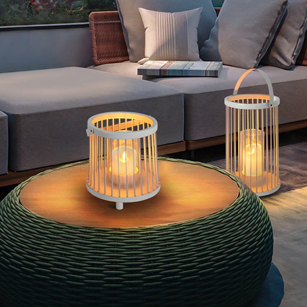 Outdoor Waterproof Garden Light Rechargeable Portable Cage Landscape Lighting With Us Plug
