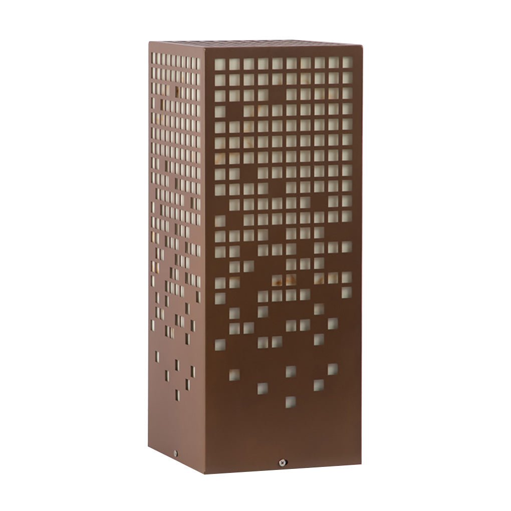 Stainless Steel LED Bollard Light with Marble Accent for Modern Outdoor Spaces