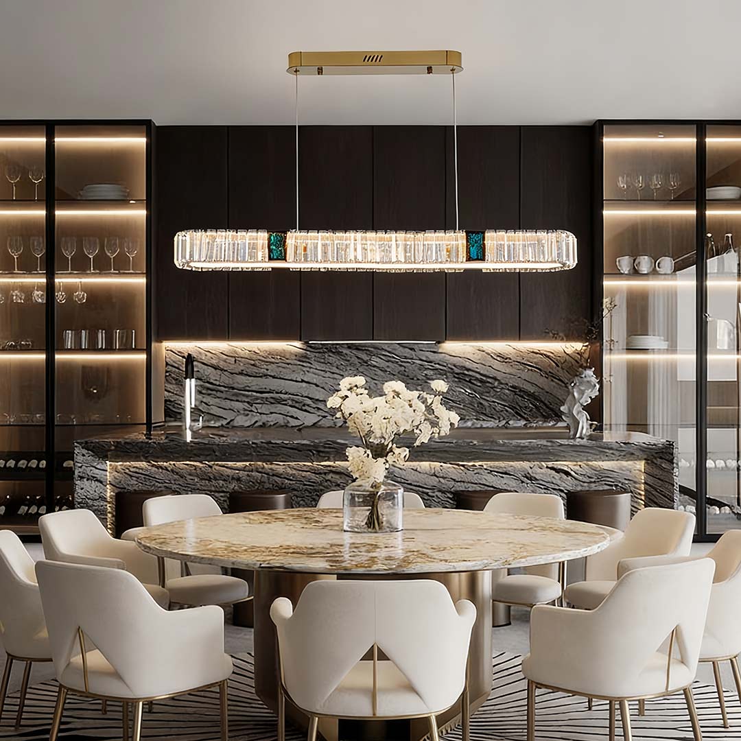 Aurelia Oval Crystal Chandelier in Gold Stainless Steel